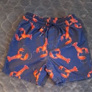 4T Playful Lobster Print Swim Shorts
